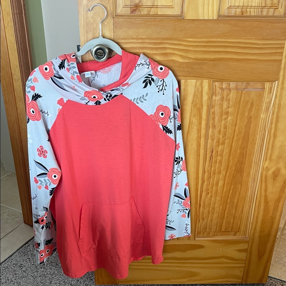 Floral Coral Womans Hoodie